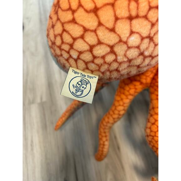 Tiger Tale Toys Plush Octopus Orange Blue Tentacles Realistic Stuffed Animal - Picture 3 of 6